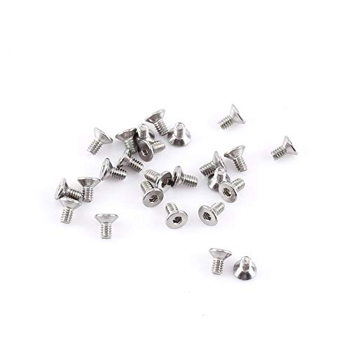 250pcs Screws Nuts Set, M2 Hex Socket Screws Bolt with Hex Nuts Assortment A2 Stainless Steel(Flat Head)