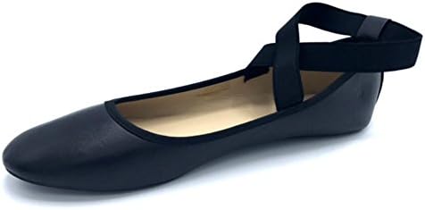 Vesto Ladies Flats with elastic ankle straps 11 B(M) US Black