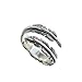 Sterling Silver folk style feather ring (adjustable)（Gift a gift）