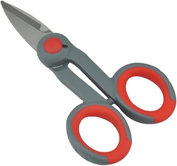 Fishing Braid Scissors 140mm – Heavy Duty Stainless Steel Shears with Serrated Blades | Anti-Slip Handles for Braid, Mono, Fluoro, Wire