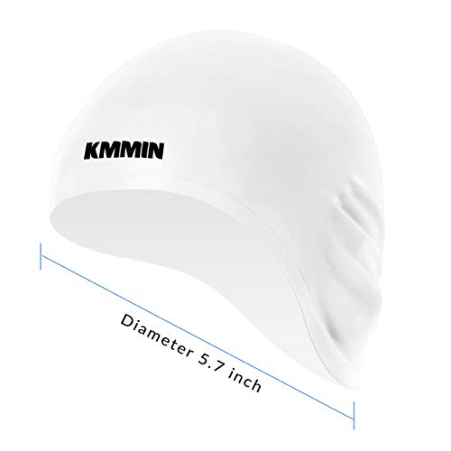 image for KMMIN Swim Cap, 3D Ergonomic Design Swimming Cap for Women Men Long Ha