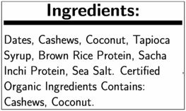 Pure Organic Cashew Coconut Bar, 1.5 Ounce -- 144 per case