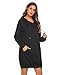 IN'VOLAND Women's Long Sleeve Hooded Loose Casual Pullover Hoodie Dress Tunic Sweatshirt Dress with Pockets Black
