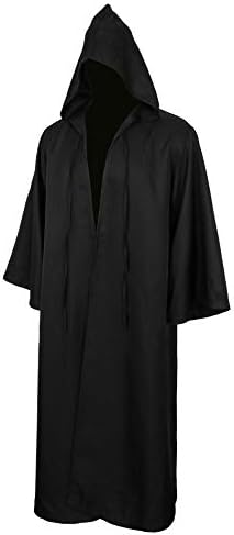 Jila Men & Kids Tunic Hooded Robe Cloak Knight Gothic Fancy Dress Halloween Masquerade Cosplay Costume Cape