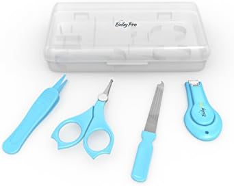 Baby Pro - 4 Piece Baby Grooming Kit inc Baby Nail Clippers, Nail File, Nail Scissors &amp; Tweezers. (Blue)'
