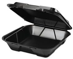 GNP SN2003L Snap It Foam Container, 1-Comp, 9 1/4 x 9 1/4 x 3, Black, 100/Bag, 2 Bags/Carton