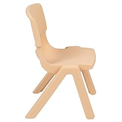 Flash Furniture 4 Pack Natural Plastic Stackable