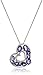 Sterling Silver Amethyst and Iolite with Diamond Accent Heart Pendant Necklace, 18