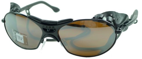 CÂ©bÂ© Sunglasses, Black Leather Side Shields, Polycarb Flash Mirror Lenses
