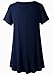 LARACE Plus Size Tops for Women Short Sleeve Shirts Casual Summer Clothes Round Neck Tunics for Leggings (2X, Navy Blue)