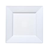 Lillian Tablesettings 10 Count Square Plastic Plate, 8-Inch, White