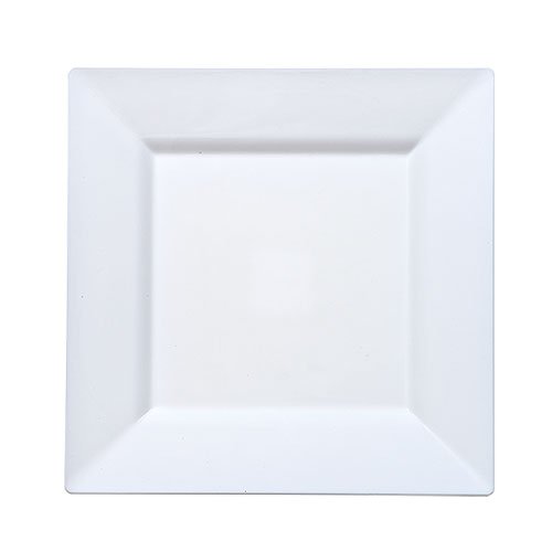 Lillian Tablesettings 10 Count Square Plastic Plate, 8-Inch, White