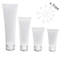 LIGONG 20PCS Empty Plastic Squeeze Tubes Cosmetic Containers Refillable Plastic Tubes Travel Bottle (20ml/30ml/50ml/100ml) FREE 10PCS Transfer Droppers
