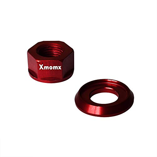 image for Xmomx Red 2 x M10 Bike Wheel Hub Axle Nuts 7075 Aluminum Bicycle Chrom