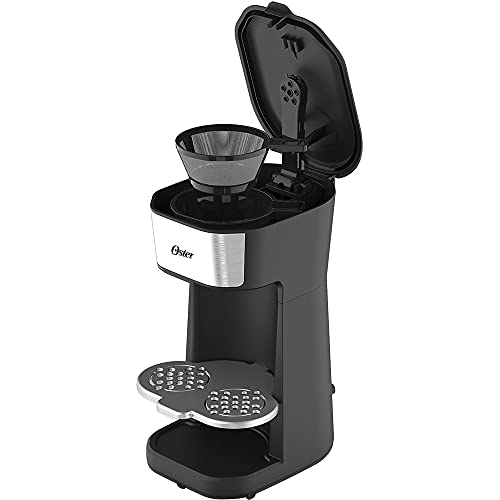Oster Cafeteira 2Day Inox 2 em 1 com Copo Térmico, 220V, Preto/Inox, 600W, OCAF200