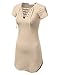 JJ Perfection Women's Short Sleeve Eyelet Lace Up Short Dress