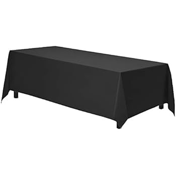 Gee Di Moda Rectangle Tablecloth - 90 x 156 Inch - Black Rectangular Table Cloth for 8 Foot Table in Washable Polyester - Great for Buffet Table, Parties, Holiday Dinner, Wedding & More