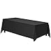 Gee Di Moda Rectangle Tablecloth - 90 x 156 Inch Black Table Cloth for 8 Foot Table with Floor-Length Drop - Heavy Duty Washable Fabric - 8 Ft Buffet Table, Holiday Party, Wedding & Baby Shower