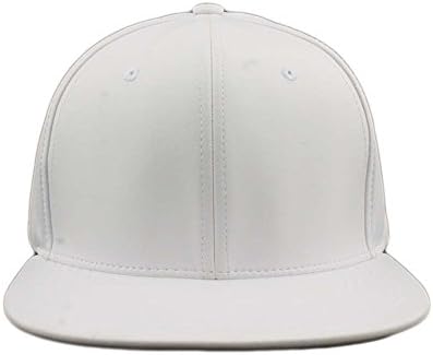 Leather 6 Panel Flat Bill Blank Snapbacks Hat Cap