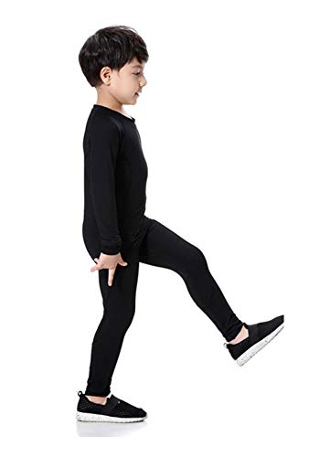 Sanke Boys Soccer Practice Long Sleeve Shirt & Pants 2PCS Compression Set
