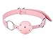 Leather Open Breathable Mouth Ball,Free Bag. (Pink)