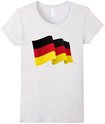 Womens German Flag T-Shirt Small White