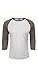 NEXT LEVEL APPAREL Mens Tri-Blend 3/4-Sleeve Raglan Tee (6051) vin gr/HTHR wht 2XL