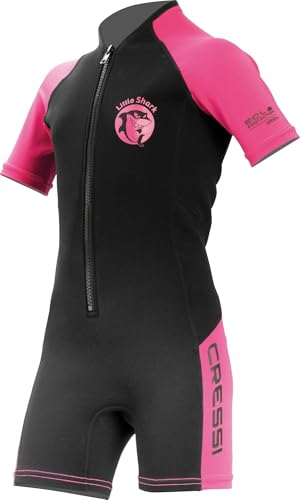 Cressi Shorty Neoprenanzug Kinder, UV, Schwarz/Rosa, 3/4 Jahre