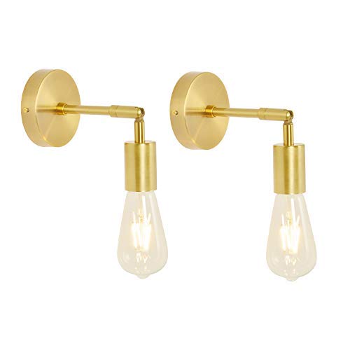 Baoden Brushed Brass Bathroom Wall Sconce Set Of 2 Vintage Industrial Wall Lamp Pole Wall Mount Lighting Fixture Gold Color Buy Online In Bahamas At Bahamas Desertcart Com Productid 204516201