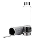Navaris Crystal Water Bottle - 14oz Glass Gemstone