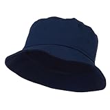 Big Size Cotton Blend Twill Bucket Hat - Navy (For Big Head)