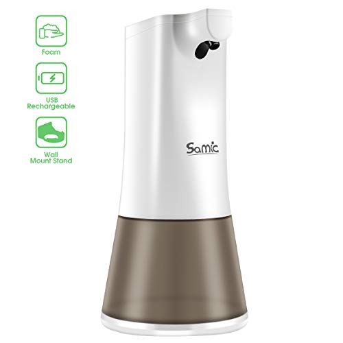 Rechargeable Automatic Soap Dispenser, Touchless Foam Soap Dispenser w/ Wall Mount Stand