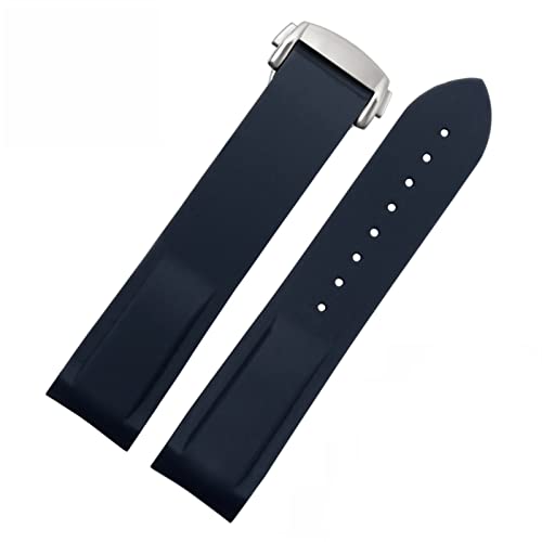 ZUC 20mm 22mm Silicone watch band For Omega Seamaster 007 wrist Waterproof strap bracelet with folding buckle