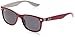 Ray-Ban Junior Kids' RJ9052S New Wayfarer Square Sunglasses, Red Fuchsia On Grey/Dark Grey, 47 mm