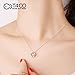 T400 925 Sterling Silver Pendant Necklace Dancing Diamond Stone Made with Swarovski Zirconia Women Gift