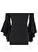 VfEmage Womens Sexy V-Neck Bell Sleeves Work Party Cocktail Sheath Dress 8992 Blk S