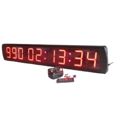 AZOOU Giant 4-inch 9 Digits LED Countdown/up Clock Days Event Timer For Race Games LED Days Countdown Clock With IR Remote Control Red Color
