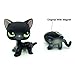 Littlest Pet Shop Black Short Hair cat #336 LPS Green Eyes Kitty Toys