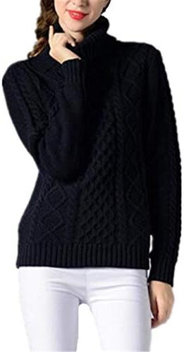 Pullover Ladies Rough-Knit Long-Sleeved Winter Young Sweater Turtleneck Shirt Stricktop Tops Basic Solid Colors Leisure Easy Knit Sweater