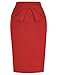 GRACE KARIN 50s Vintage Pencil Skirt for Women Knee Length Red XL