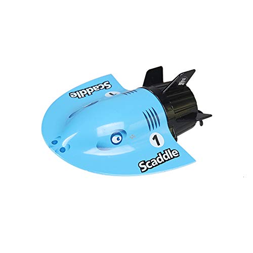 lotus.flower Devil Fish Submarine Mini Electric Radio Remote Control Submersible Boats Christmas Toys (Blue)