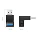 ELUTENG USB Coupler Super-Speed USB 3.0 90 Degree USB Adapter UP Right Angle Type A Male USB to Female USB L Shape Connector for USB-USB Cable Convert - 4 Packs