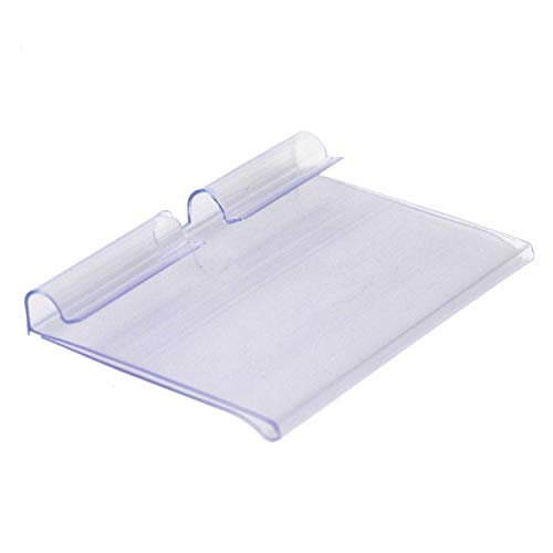 Buorsa Pack of 50 Price Label Holder Clear Plastic Wire Shelf Retail Label Holder Merchandise Sign Display Holder,6x4cm