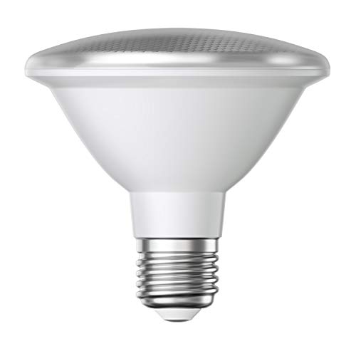 ledscom.de E27 LED Bulb, PAR30 Short Neck, Warm White (2700 K), 12.9 W, 994lm, 42°, Reflector Mirror (Silver) — image 1