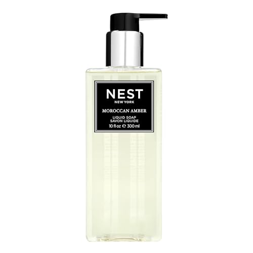 NEST NEW YORK LIQUID SOAP, MOROCCAN AMBER – 10 FL OZ – CLEANSES & NOURISHES SKIN – APPROX. 300 PUMPS PER BOTTLE – GLUTEN FREE & CRUELTY FREE