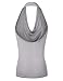 NINEXIS Women's Halter Neck Draped Front Open Back Top Silver S