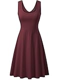 FENSACE Summer Beach Maroon Dresses For Women, Bordeaux, Large, Bordeaux, Large