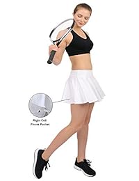 Women's Tennis Golf Skorts Workout Built-in Shorts Fitness Pleated Active Running Skirts