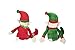 Blue Panda 2-Pack Plush Elves - 12 in Red & Green - Machine-Washable Soft Polyester - Durable Decorative Accents for Shelf & Tabletop