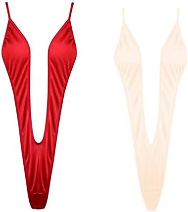 ADESUGATA Women Fashionable Sling Shot One Piece Bikini Swimwear Swimsuit Bodysuit 2pcs